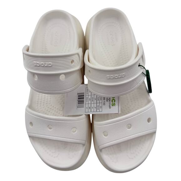 NWT Crocs Platform Mega Crush Chunky Iconic Sandal in White Size 8 - Picture 2 of 14